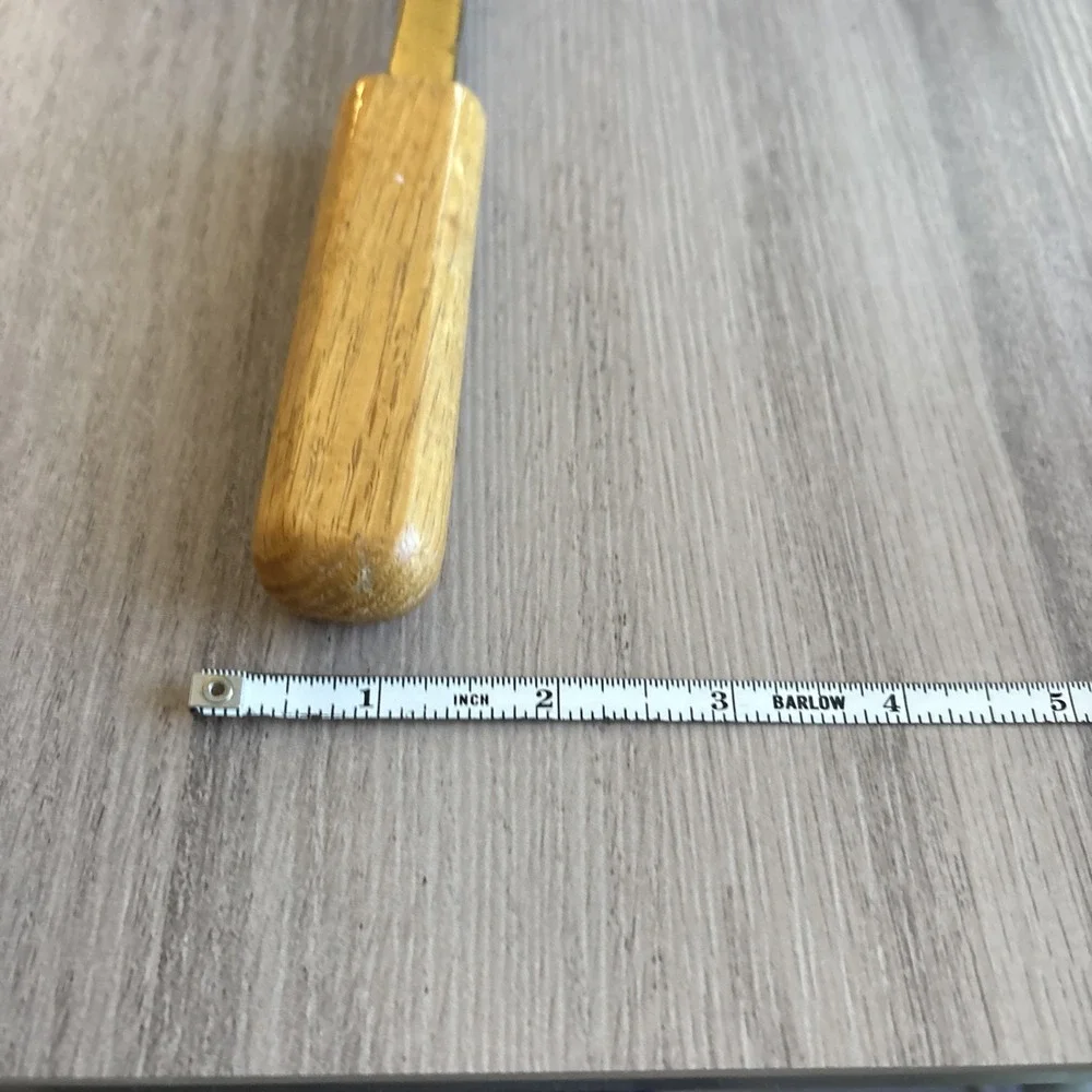 Vintage MCM Wood‎ Handle Brass Colored Metal Letter Opener